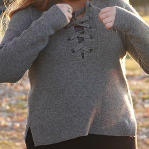Madewell Lace Up Sweater